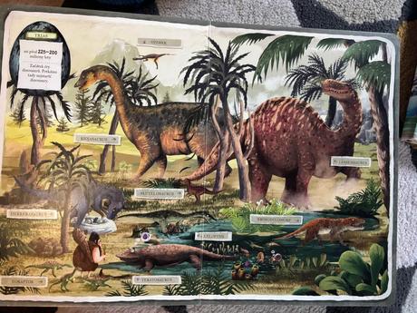 Set dinosaurů a knihy,