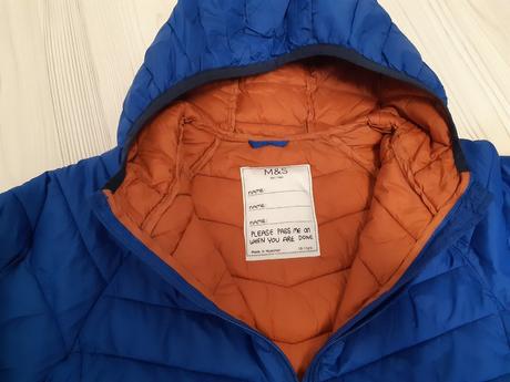 Lehký zateplený kabát s tech. stormwear vel. 146, marks & spencer,146