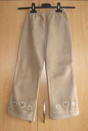 Hnědé flaušové kalhoty, 122