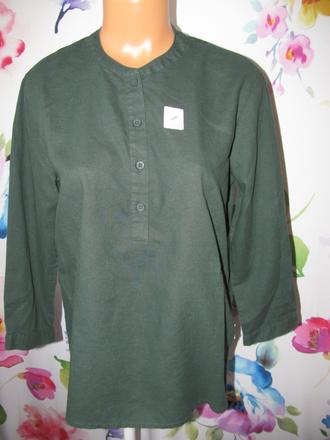 Dámská tmavě zelená halenka, 3/4 rukáv maloja, l