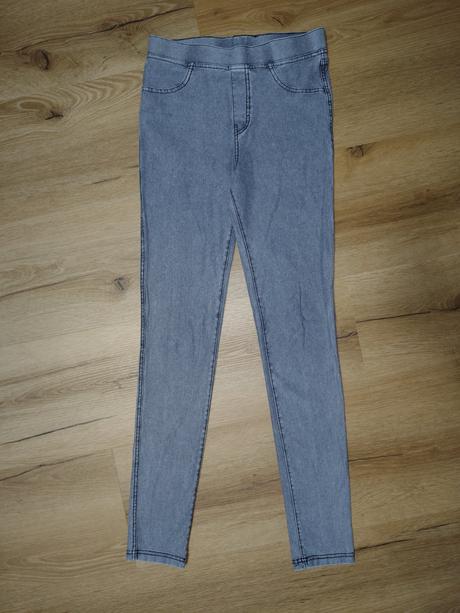 Dívčí strečové džegíny/jeggins h&m 170 šedé, h&m,170
