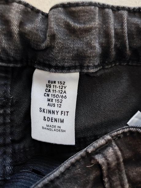 Džíny skinny vel. 152, h&m,152