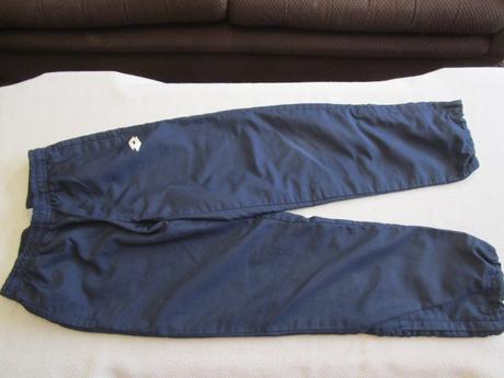 Modré šusťákové kalhoty, uvnitř síťované, lotto,128