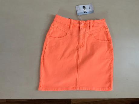 Nová oranž neon sukně, vel 34/xs, sinsay, sinsay,xs