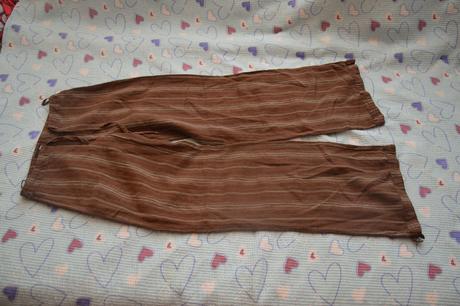 Lněné letní kalhoty, h&m,164