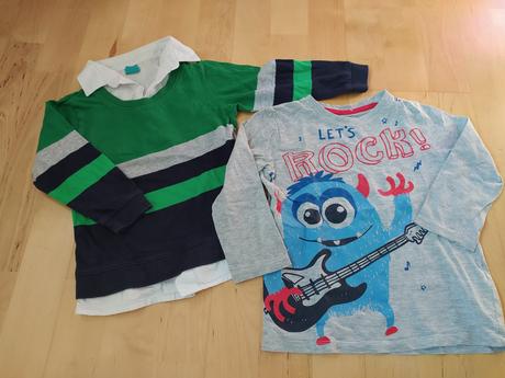 Trička dl. rukáv vel. 104 cena za obě, 104