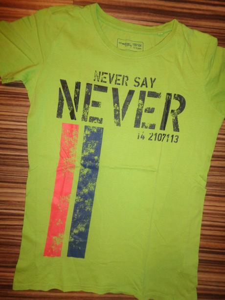 Super zelené bavlněné tričko s aplikací 158/164, chapter young,158