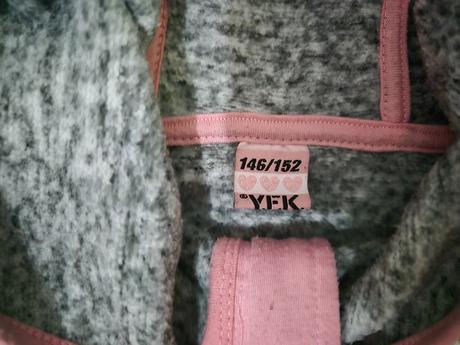 Dívčí rozepínací mikina s kapucou yfk vel. 146/152, 146