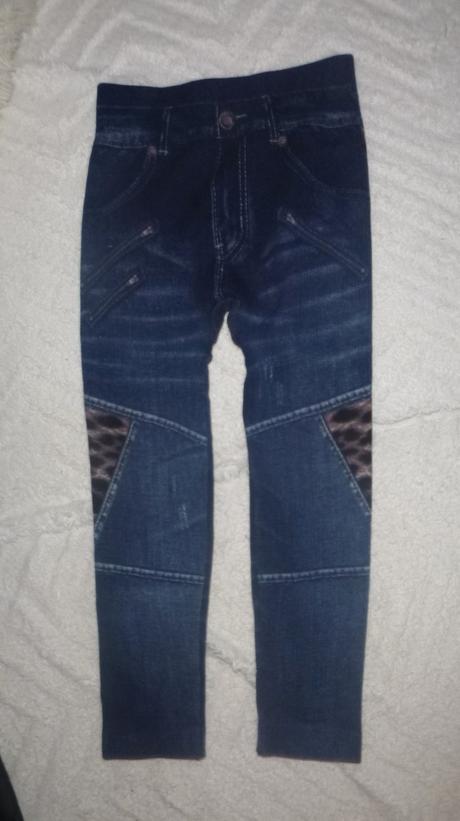 Teplejší džegíny - vel.110-122 -hodně poddajné, 116