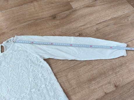 Bílé triko s krajkou 140, h&m,140