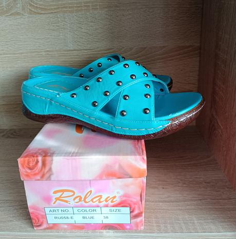 Tyrkysové nazouváky vel. 38, 38