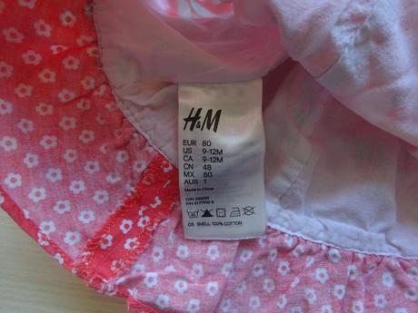 Letní klobouček s kytičkami a volánky, vel. 80, h&m,80