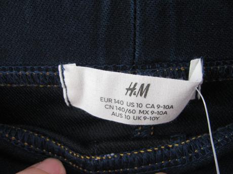 Tenké strečové džínové modré kalhoty h&m, h&m,140