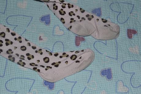 Úpletové šaty a punčošky, gepardí vzor, zara,128