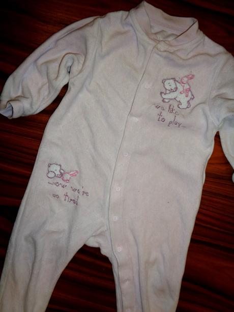 Světle růžový sametový overal s medvídky 74/80, tcm,74