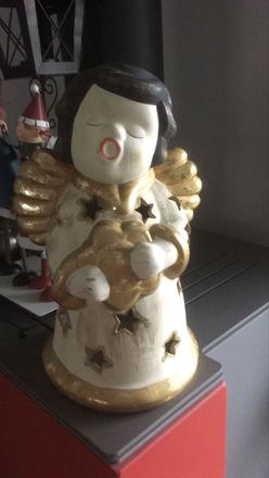 Velký keramický anděl na svíčku, 