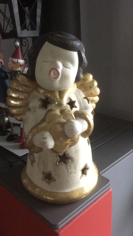 Velký keramický anděl na svíčku, 