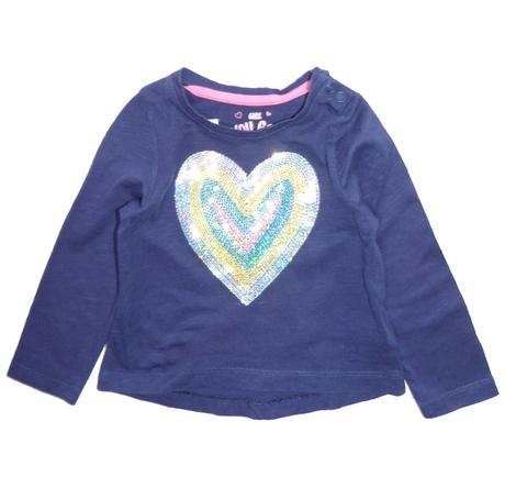 Bavlněné tričko, flitrové srdce vel.74, mothercare,74