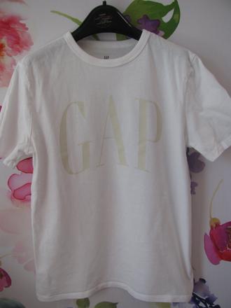 Dětské bílé bavlněné tričko gap / unisex, gap,152