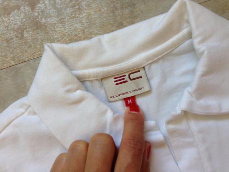 Bílé bavlněné tričko s límečkem vel.m zn. ellipse, m