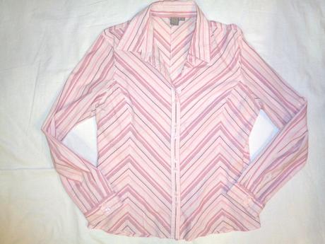 Luxusní elastická růžová pruhovaná košile, l