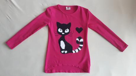 Dětské měnící (přeměňovací) tričko kočička, 104, 104