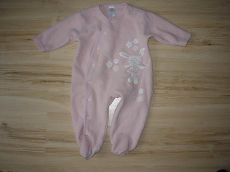 Růžový flísový overal se zajíčkem, tu,68