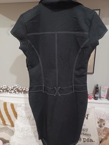 Černé šaty s páskem 158/164, xxs/xs, 164