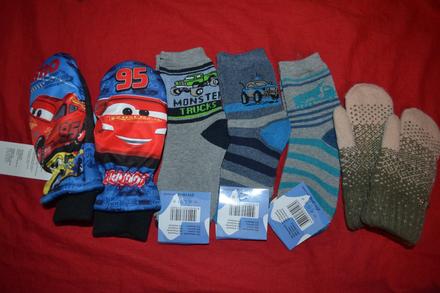 2x silné rukavice cars,3x silné ponožky,116-122, disney,116 / 122
