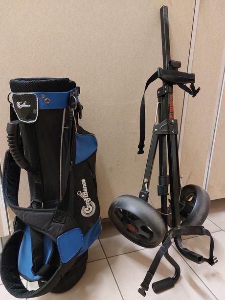 Dětský golfový vozík a bag,