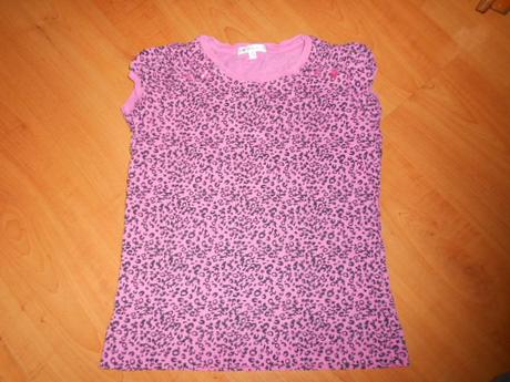 Růžové gepard triko vel. 10 let, marks & spencer,140