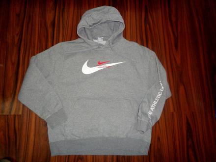 Šedá melírovaná bavlněná mikina nike, nike,l