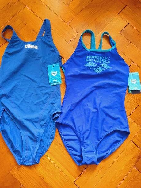 2xdívčí sportovní jednodílné plavky arena vel. 164, 164
