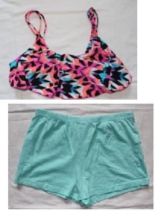 Z123. bavlněné šortky + aw7. vrchní díl plavek, 152
