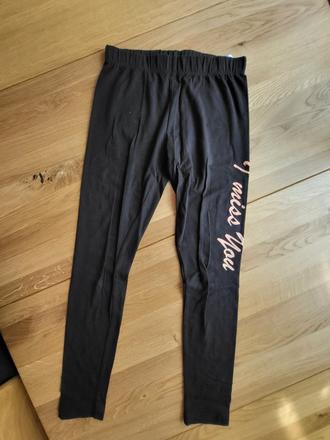 M_černé bavlněné legíny vel 146, 146