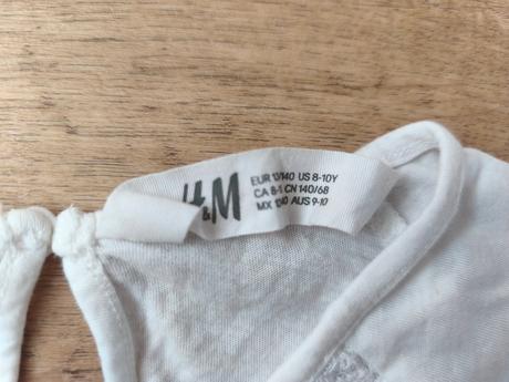 Bílé triko s krajkou 140, h&m,140