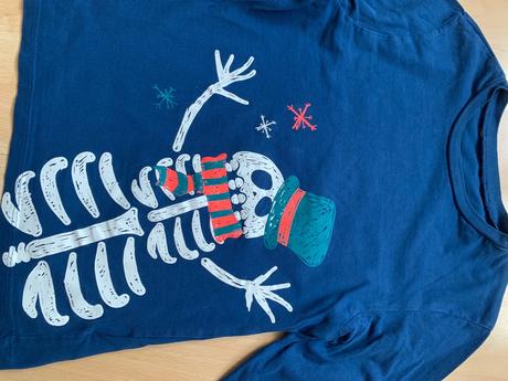 Triko se sněhulákem & kostlivcem h&m vel. 122/128, h&m,122