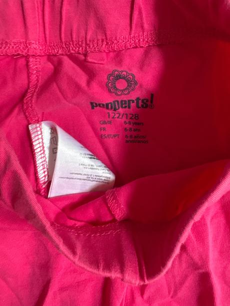 122/128 leginy 3/4 kratke ruzova a s kvety, pepperts,122