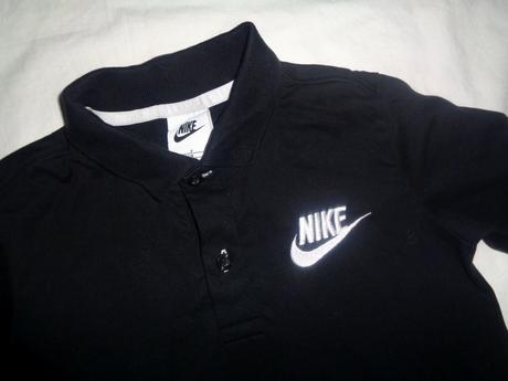 Černé bavlněné límečkové tričko nike, nike,134