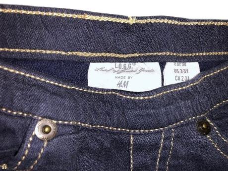 Dívčí letní capri džínové kalhoty (kraťasy), 2-3y, h&m,98