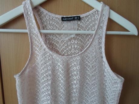 Růžové krajkové tričko tílko růžový top, atmosphere,36