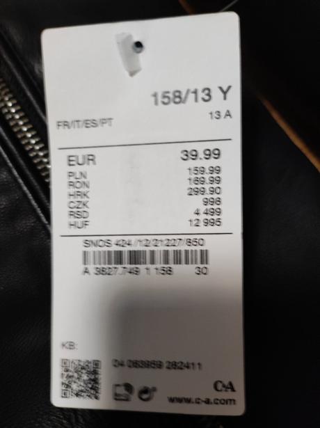 Koženková bunda, c&a,158