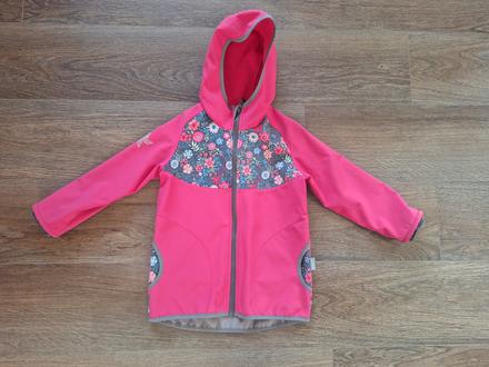 Unuo růžová softshellová bunda s fleecem 122/128, unuo,122
