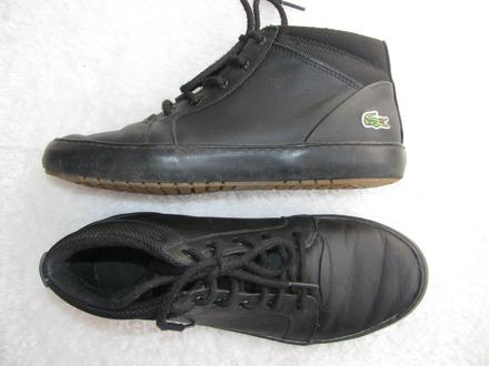 Dámské černé kožené boty, tenisky model ampthill, lacoste,38