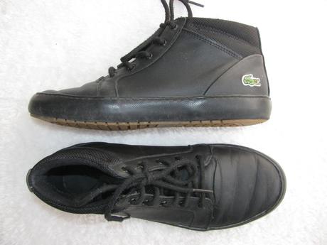Dámské černé kožené boty, tenisky model ampthill, lacoste,38