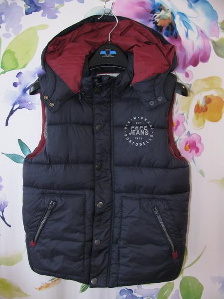 Krásná teplá prošívaná vesta s kapucí pepe jeans, pepe jeans,152