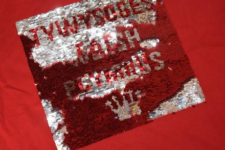 Červené triko f&f s měnícími flitry, 152/158, f&f,152