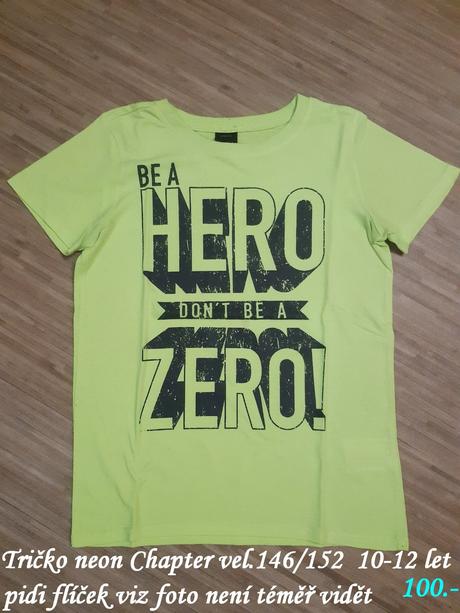 Tričko neon chapter vel.146-152 10-12 let, chapter young,146