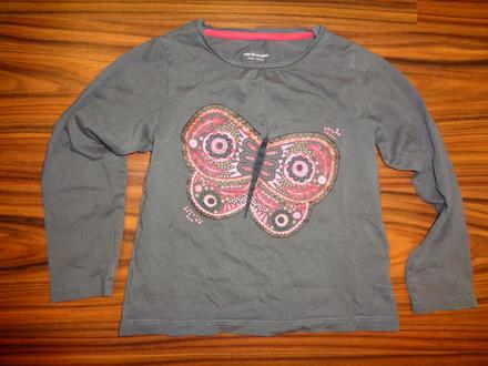 Krásné khaki tričko s motýlem, vertbaudet,104