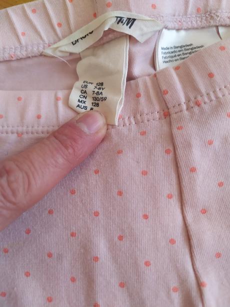 Růžové tříčtvrťáky s volánky, h&m,122